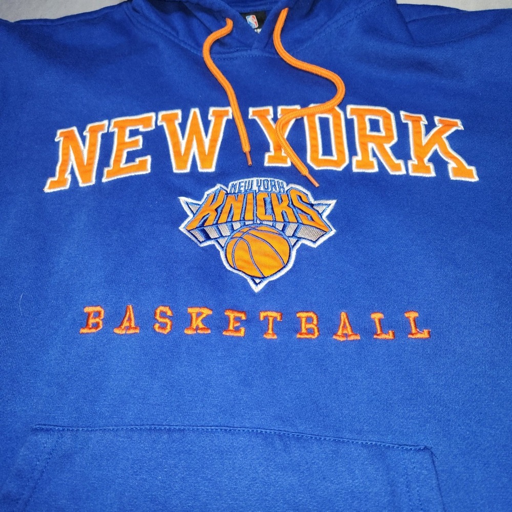 NBA UNK New York Knicks Basketball Hoodie Blue Orange Mens XL Sweatshirt - Picture 3 of 9